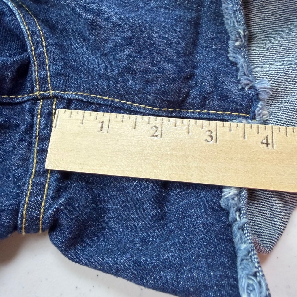 Seven7 Cotton Denim Shorts Womens Distressed Cutoff Weekend Short Blue 12 - Picture 8 of 8